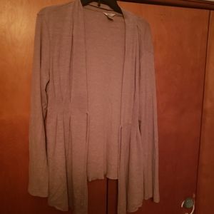 Tan front tie cardigan Christopher & Banks v comf